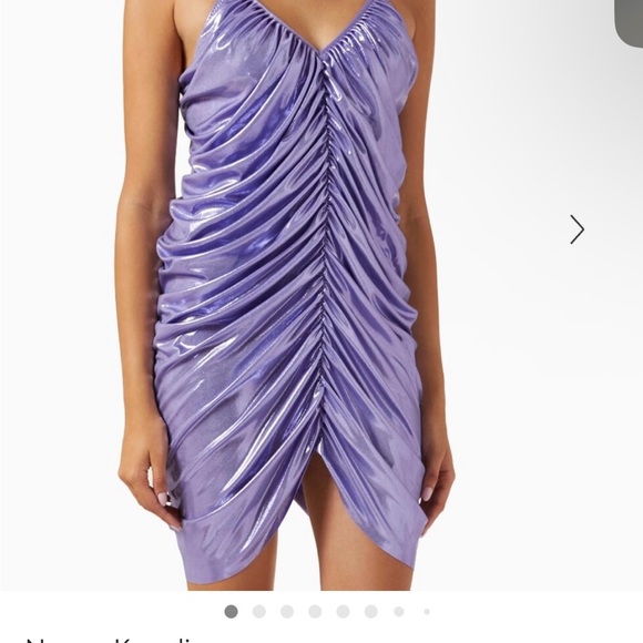 Norma Kamali Diana Slip Mini Ruched Spaghetti Strap Dress Large - Picture 2 of 4